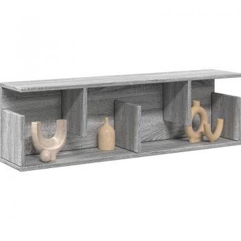 Armario suspendido de madera gris 100x20x30 cm