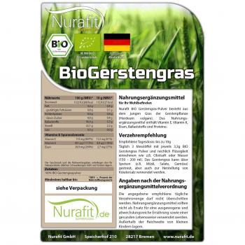 NurFit Grünes Smoothie Pulver: Bio Gerstengras 250 g