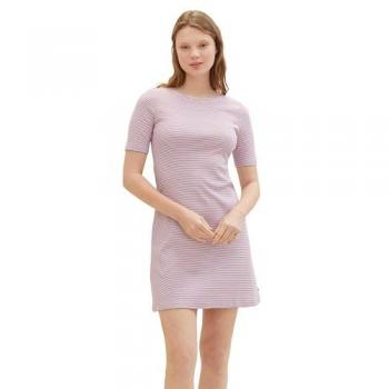 Tom Tailor Denim Damen Mini-Jerseykleid mit Streifen in Blau, XL