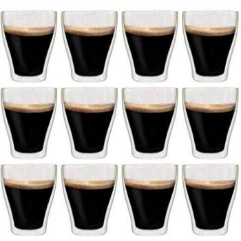 VidaXL 12 Latte Macchiato Gläser Thermoglas 370 ml