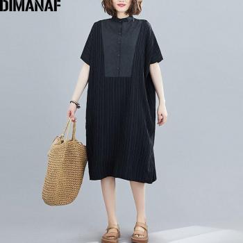 Chemise robe décontractée DIMANAF à rayures