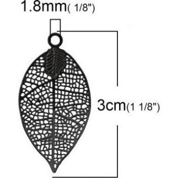 Colorful Copper Leaf Filigree Pendants