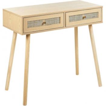 Beliani JOSE Konsole für Arbeitsbereich, 100 x35 x82 cm, dunkles Holzfinish