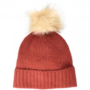 PIECES Pcdiana Wool Hood Noos, Gorro de Punto para Mujer, Rojo