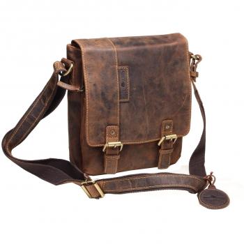 Brown Vintage Leather Shoulder Bag 25 cm