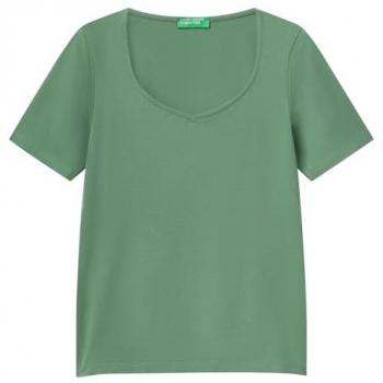 United Colors Benetton T-Shirt Grün Slim Fit 3FJHD401P