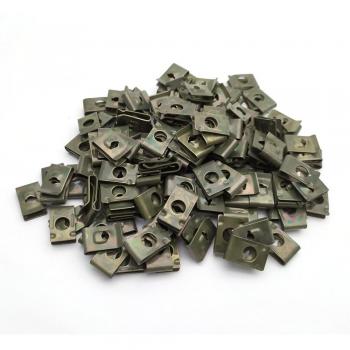 50pcs Army Green U-Type Metal Retainer Clips for Car, Motorcycle, Scooter, ATV, Moped, E-bike