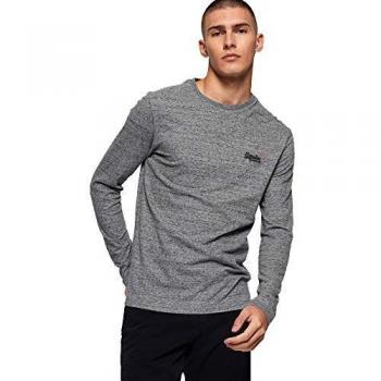 Superdry Maglia a Maniche Lunghe O L Vintage Embroidery, Grigio