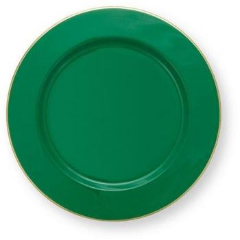 Assiette Love Birds en métal vert foncé