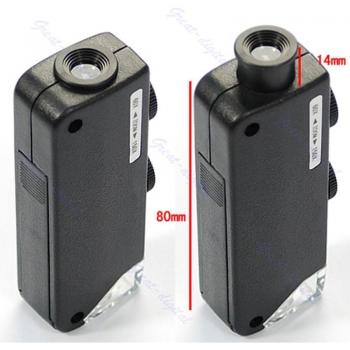 Mini Microscope Portatif 60x‑100x, Étui Cuir