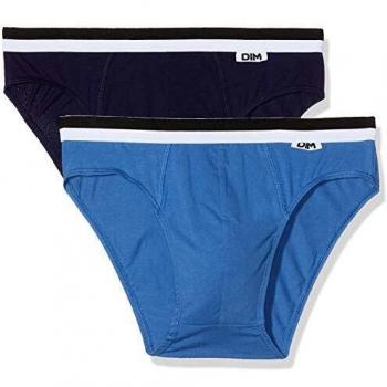 DIM Unno Basic Herren Slips 2 Stück atmungsaktiv Blau 2XL