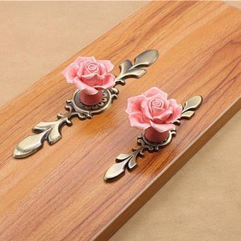 Elegant Rose Flower Cabinet Knob