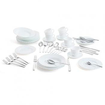 Caja de Vajilla Trianon 18 platos, 6 tazas y 24 cubiertos