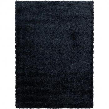 Tapis Noir Shaggy 160x230 Motif Simple
