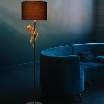 Lampadaire Chimp Extravaganza doré mat/noir