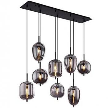 Globo Blacky 8‑E14 Ceiling Pendant, Black Shade