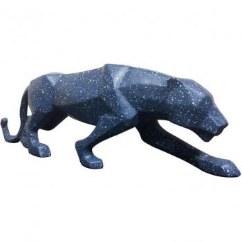 European Blue Cyan Leopard Sculpture