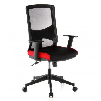 Ergonomischer Schreibtischstuhl LAVITA – schwarz/rot – hjh OFFICE
