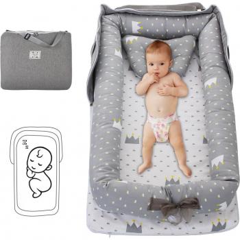 Baumwoll-Babyliege Klappbar 85×45×12 cm – für 0–2 Jahre, tragbar, mit Co‑Sleep‑Stapelwagen