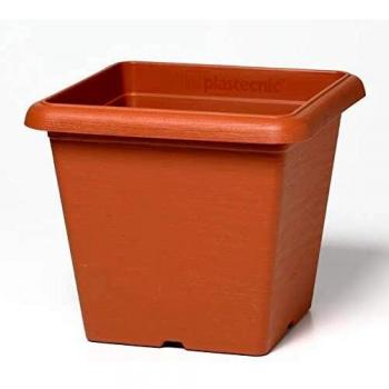 Ciotola per piante da esterno PLASTECNIC con finitura terracotta, misure 25 x 25 x 21 cm