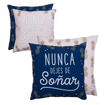 DCasa Kissen – Zapfenmuster in Blau