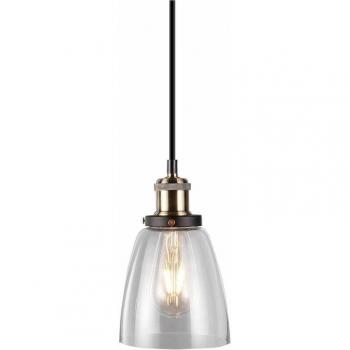 Luminaire suspendu en verre rétro avec ampoules LED