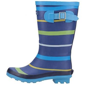 Cotswold Stripe Wellington Boot Male Blue/Green/Yellow UK Size 1