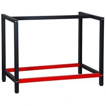 Pied d'établi en acier WilTec 100x57x81 cm Anthracite Rouge