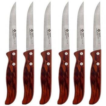 Cuchillos de Acero Inoxidable con Mango de Madera
