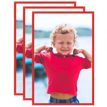 MDF-Bilderrahmen Collage, rot, 3 Stück, 50 × 70 cm (Wand/Tisch)