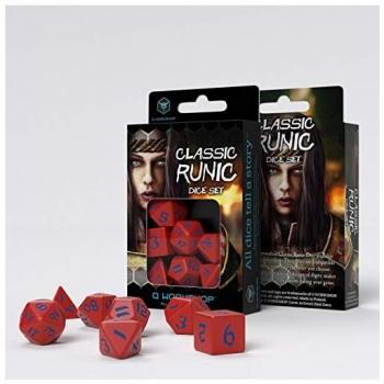 Q-Workshop Classic Runic Red/Blue Dice Set (7)