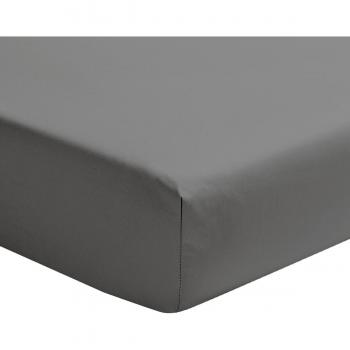 Drap Housse Unis Gris 160x200, Bonnet 40cm – Made in France – Premier