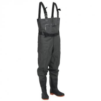 Vadeador de pecho con botas y cinturón verde oscuro talla 40 Vidaxl 431415