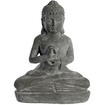 Figura de Buda Sentado de Concreto Gris