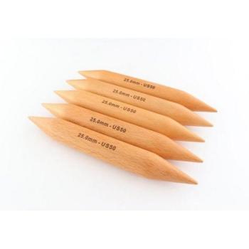 Groves & Thames Birch Jumbo Dual‑End Knitting Pins – Brown, 20 cm × 25 mm