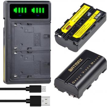 Set de Energía NP‑F550 2600 mAh + Cargador Dual LCD para Yongnuo YN‑300 III