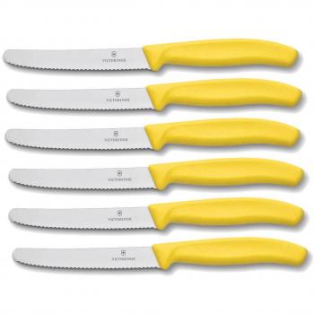 Victorinox Küchenwerkzeug – 6‑er Pack, Tafelmesser, Tomaten, Gelb, Edelstahl