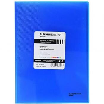 Poliplás Carpeta 40 Fundas Cristal Azul