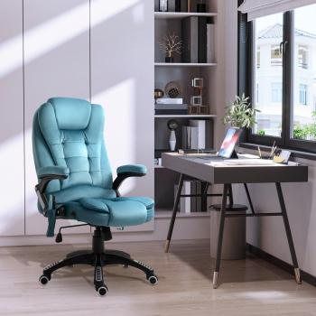 Vinsetto Reclining Office Desk Chair with Lumbar Support, Heated Massage and USB Charging Port