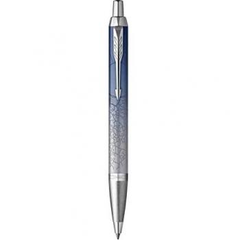 Parker IM Premium Polar – Stylo Bille Gris Sfumato, Recharge Bleue Pointe Moyenne – Coffret Présent