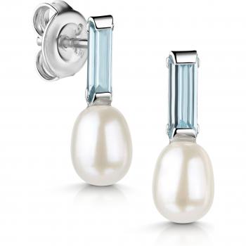 Firetti Damen Ohrstecker mit Zirkonia und Perle
