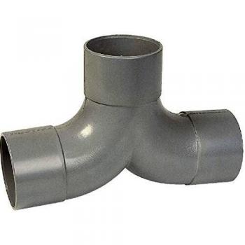 Raccord coudé double 87°30 PVC gris