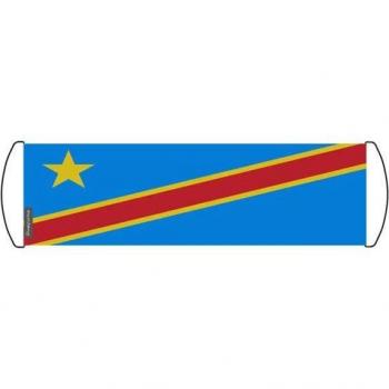 Democratic Republic of Congo Flag Weatherproof Sign – 17 by 50 centimeters, Front & Back