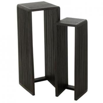 Hélin Meuble Console 2×88 cm en Teck Noir