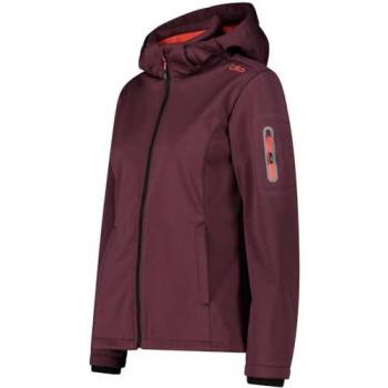 Damen Softshelljacke mit Kapuze, rot, Größe 36