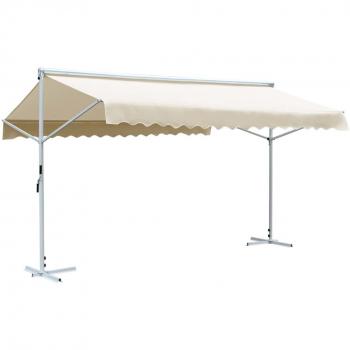 VidaXL Fristående skugga 500x300 cm gräddvit