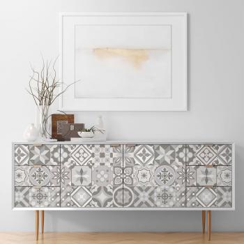 Stickers Décoration Meuble Carreaux Ciment – Ensemble 60 pièces