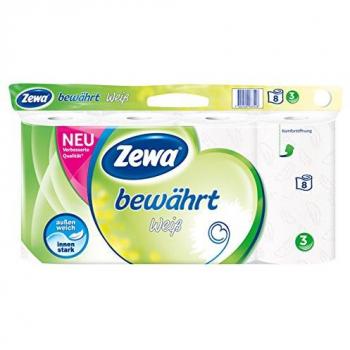 Zewa Robust‑Paper 3‑Layer Toilettenpapier – sanft weiß, Vorratspack