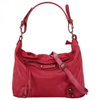 Shopper SAMANTHA LOOK, rot, Leder, Made in Italy