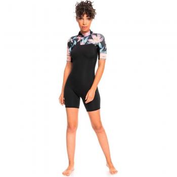 Roxy Swell Series Women’s Coastal Short Sleeve Surf Top – Black, Blue, Pink Edition